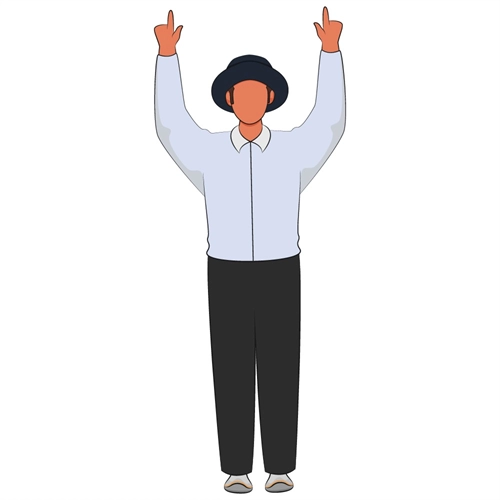 Cricket Umpire Six Signal Transparent Sticker